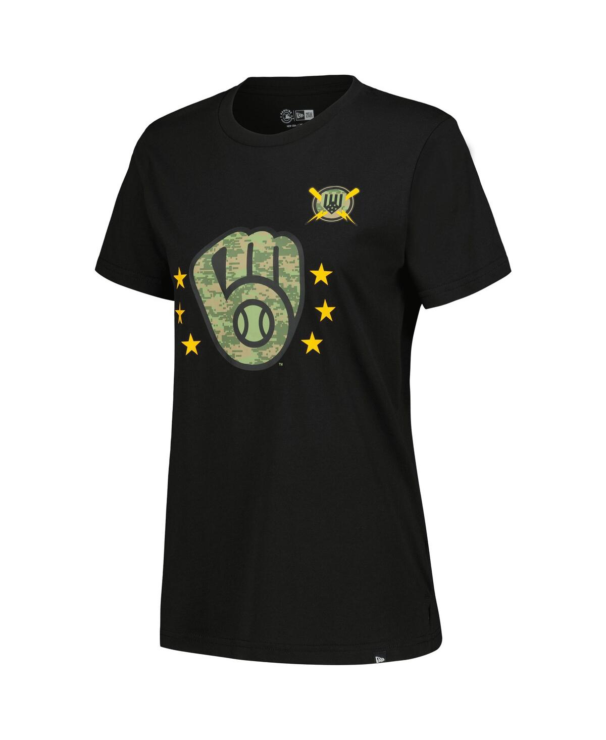 New Era Women'sMilwaukee Brewers Armed Forces Day T-Shirt - Black