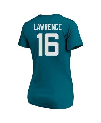 Women's Trevor Lawrence Teal Jacksonville Jaguars Plus Size Player Name Number V-Neck T-Shirt
