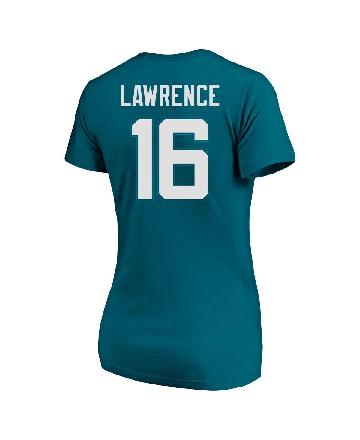 Fanatics Women's Trevor Lawrence Teal Jacksonville Jaguars Plus Size Player Name Number V-neck T-shirt In Teal