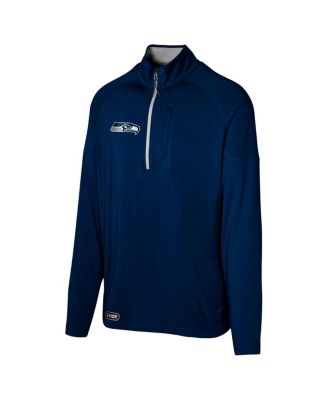 Men's College Navy Seattle Seahawks Grind Iron Quarter-Zip Top