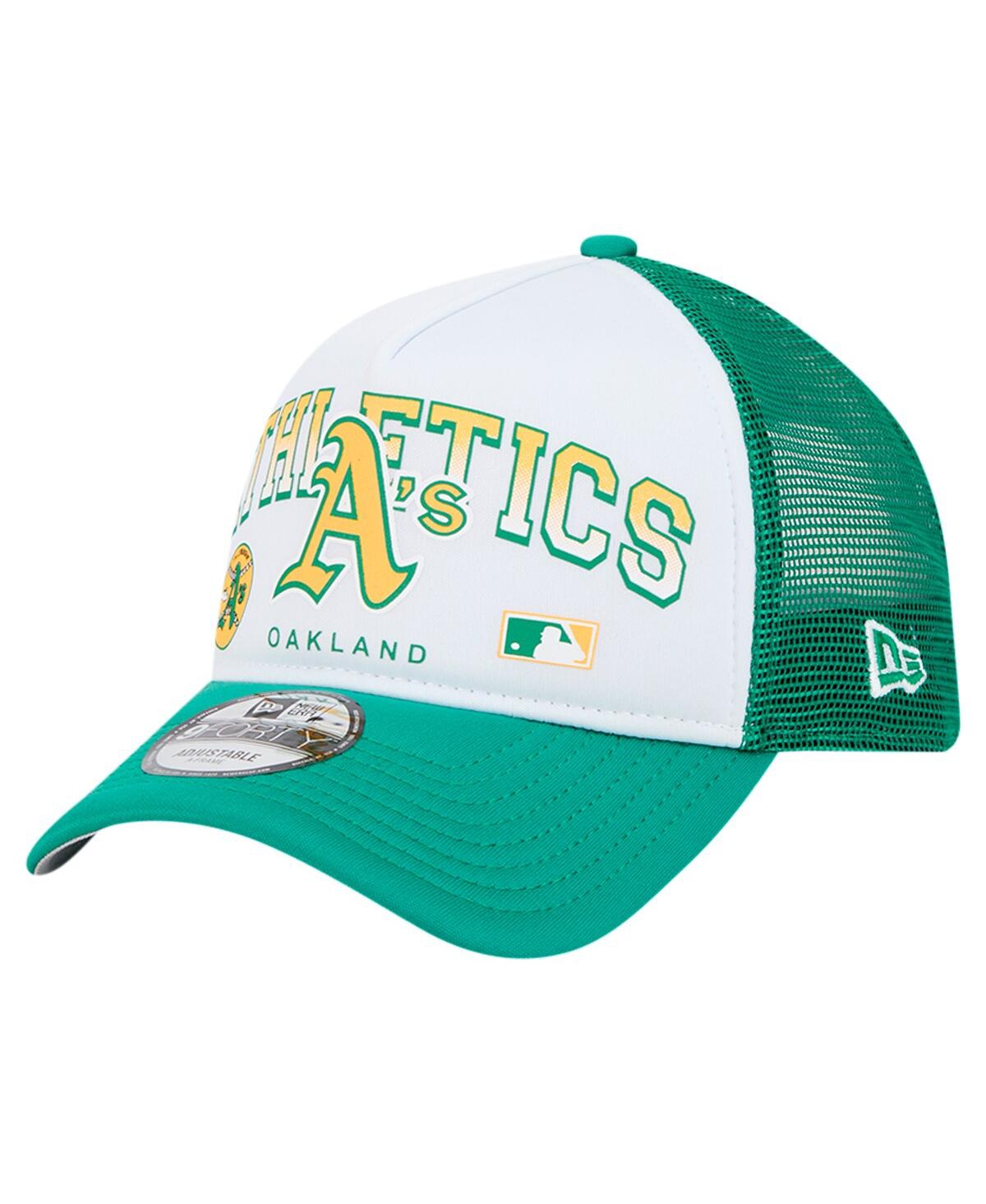 Men's White Oakland Athletics Retro Wordmark 9FORTY A-Frame Trucker Adjustable Hat - White