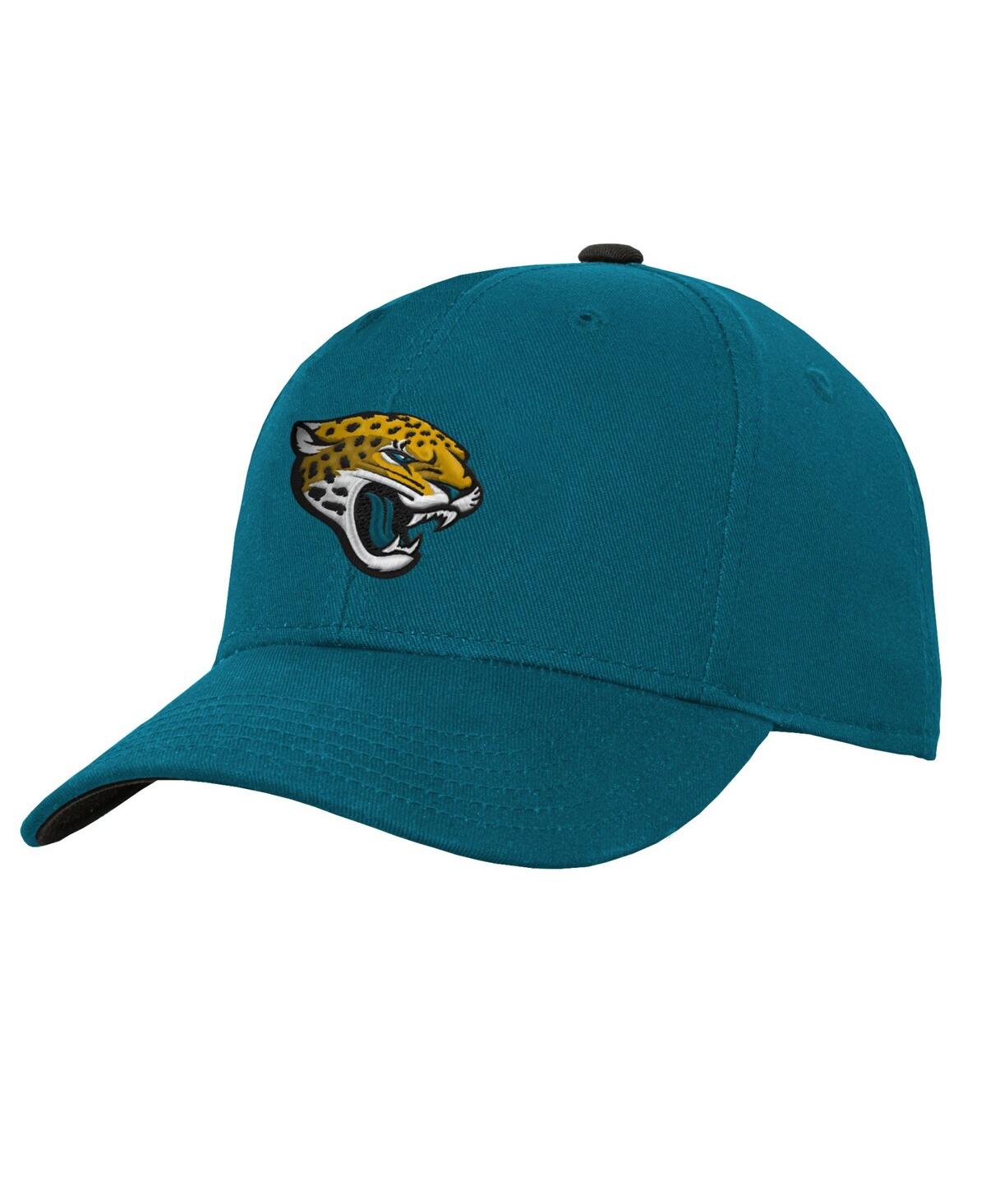 Outerstuff Big Boys And Girls Teal Jacksonville Jaguars Team Pre-curved Adjustable Hat In Teal