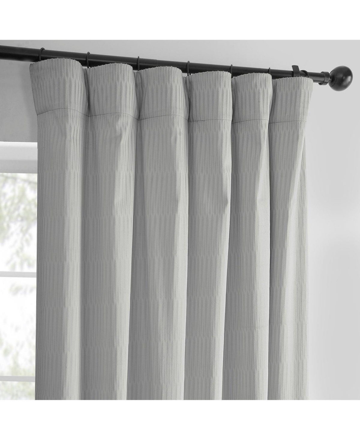 Half Price Drapes Silver Abstract Lounge Embossed Velvet Room Darkening Curtain