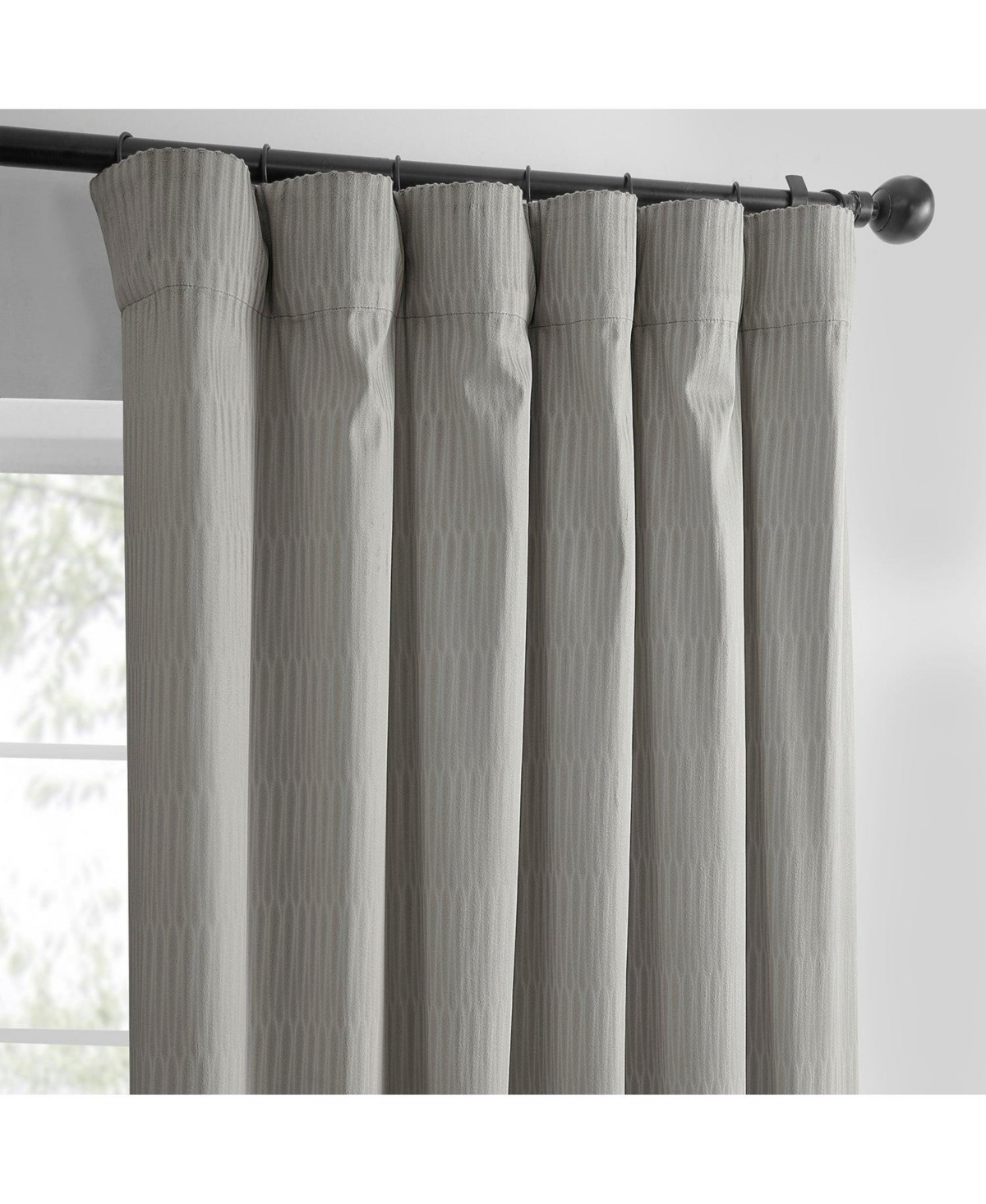 Half Price Drapes Pewter Abstract Lounge Embossed Velvet Room Darkening Curtain