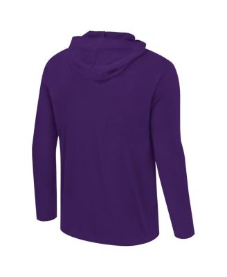 Men's Purple Clemson Tigers Logo Lockup Active Blend Long Sleeve T-Shirt Hoodie