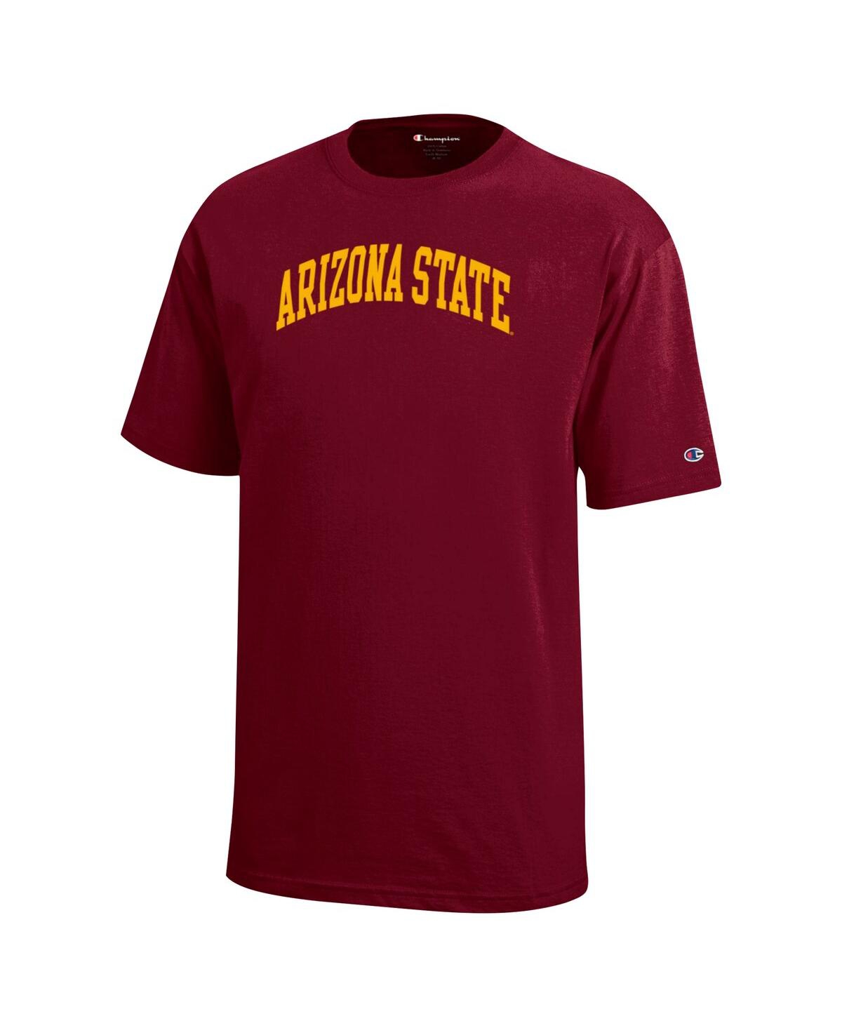 Champion Big Boys And Girls Maroon Arizona State Sun Devils Team Arch T-shirt In Maroon