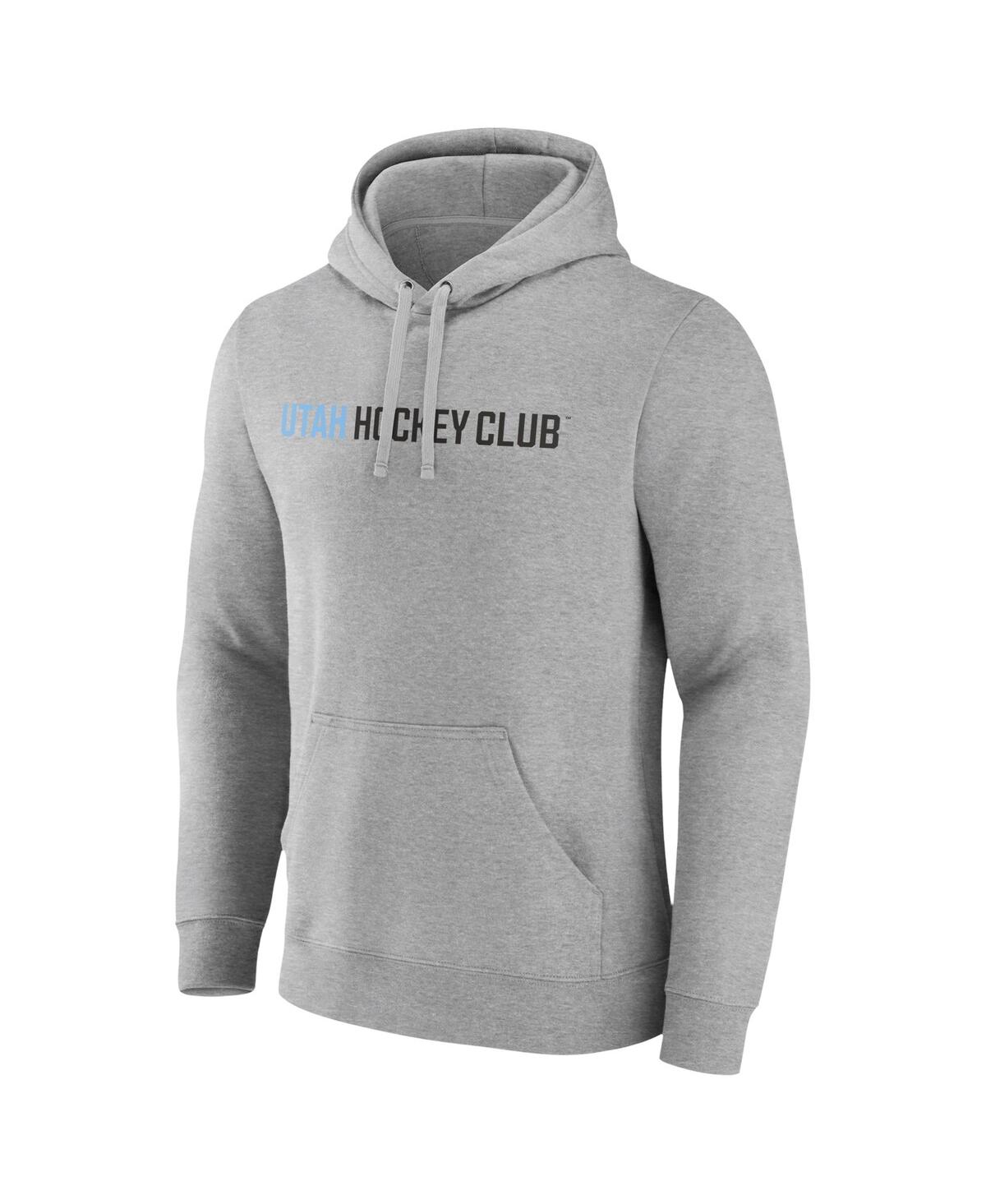 Fanatics Men'sUtah Hockey Club Wordmark Logo Fleece Pullover Hoodie - Heather Gray