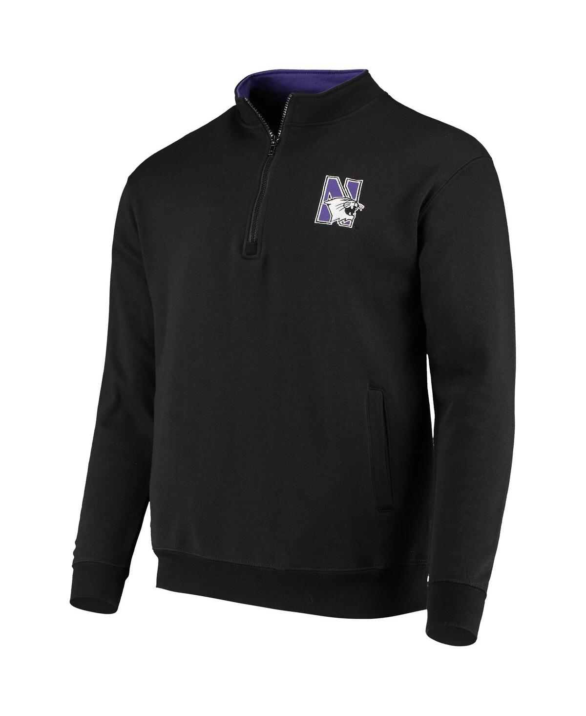 Colosseum Men's Black Northwestern Wildcats Tortugas Logo Quarter-zip Jacket In Black