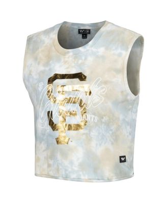 Women's White San Francisco Giants Washed Muscle Tank Top