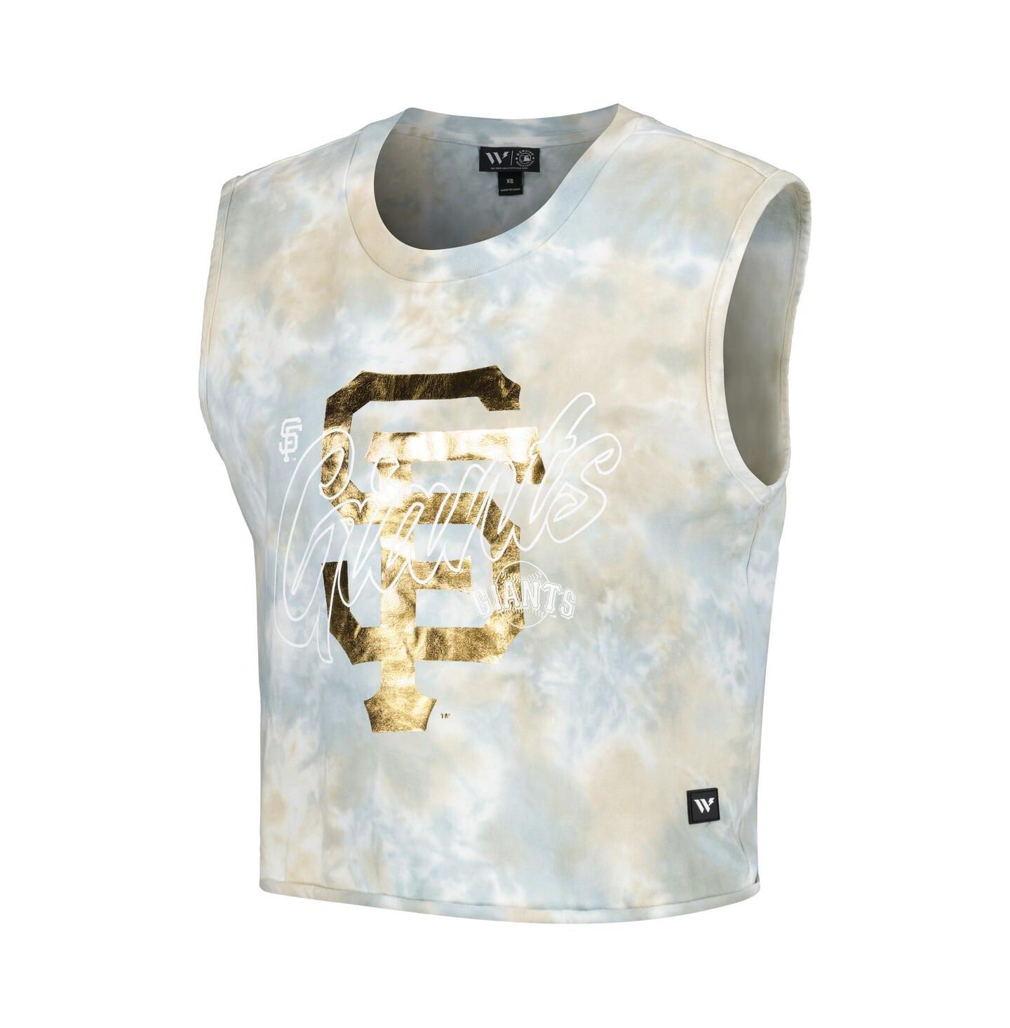 Женский топ The Wild Collective White San Francisco Giants Washed Muscle — фото 2