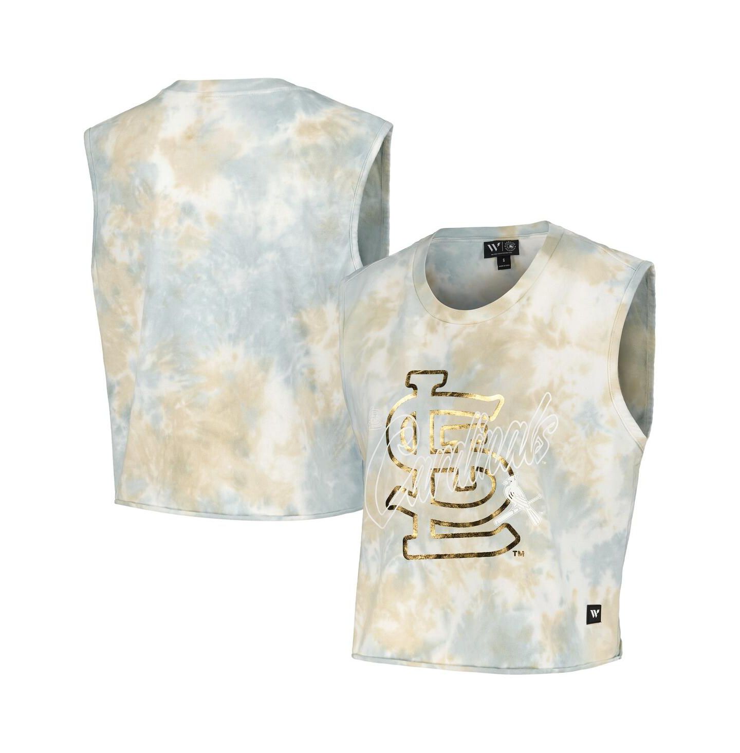 Женский топ The Wild Collective White St. Louis Cardinals Washed Muscle — фото 1