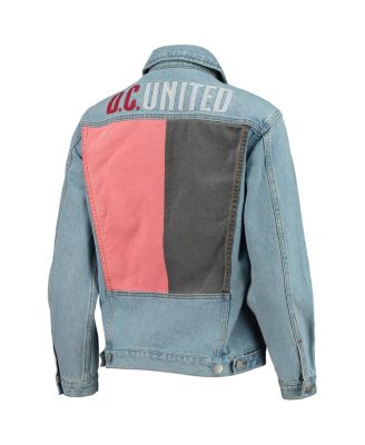 Women's Blue D.C. United Print Denim Button-Up Jacket