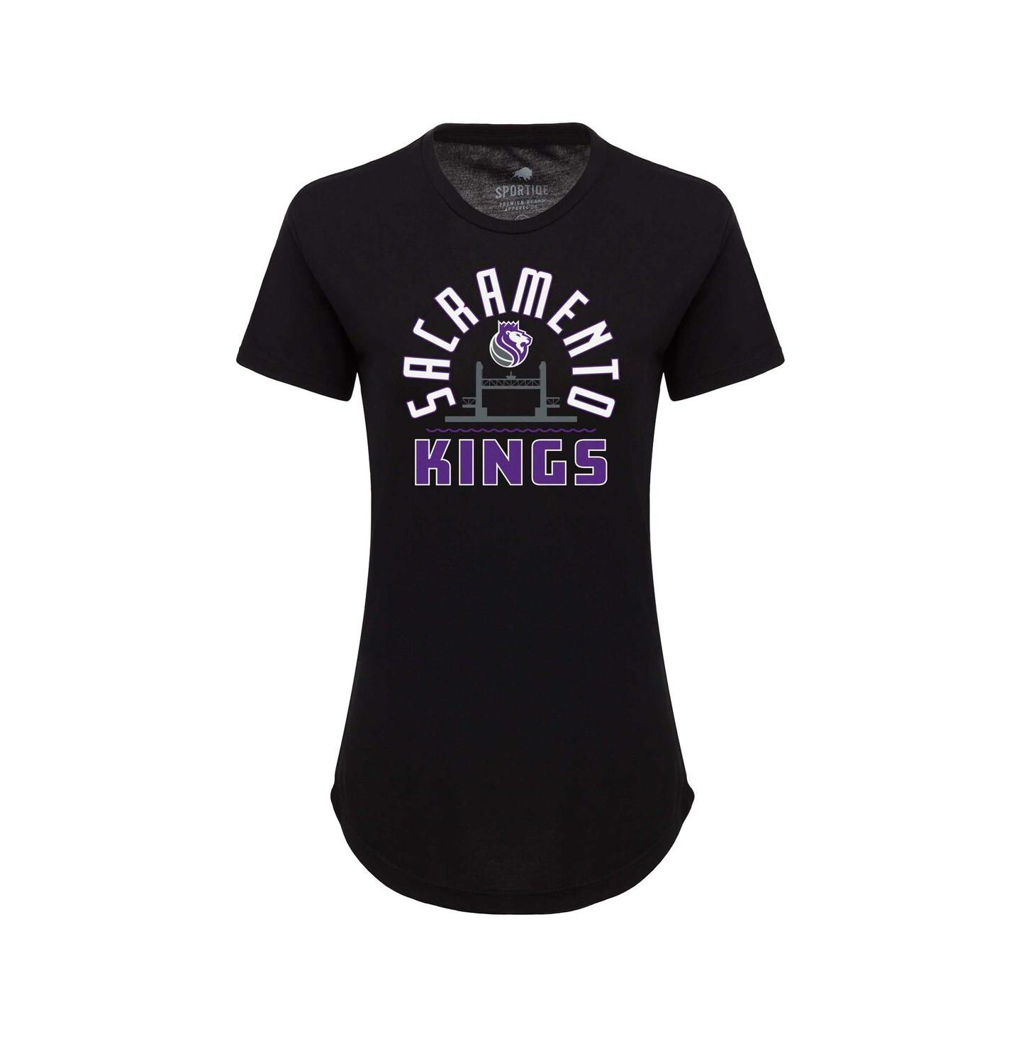 Женская футболка Sportiqe Black Sacramento Kings Phoebe Super Soft Tri-Blend — фото 2