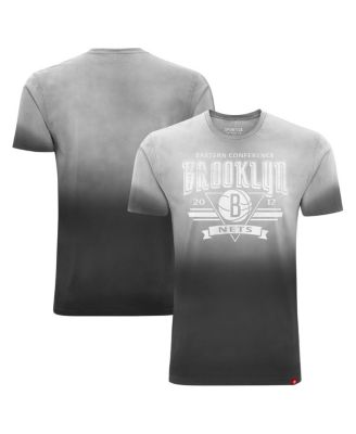 Men's and Women's Black Brooklyn Nets Bingham Sun-Fade T-Shirt