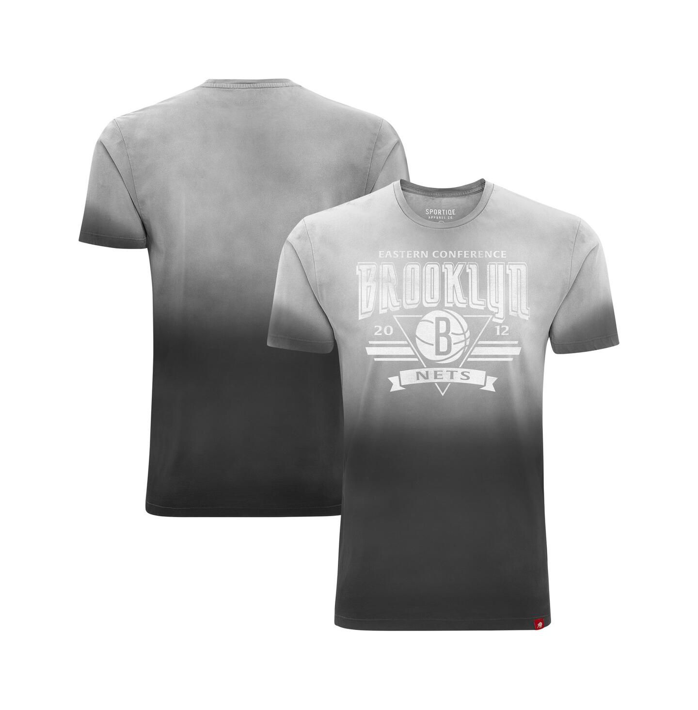 Футболка Sportiqe Black Brooklyn Nets Bingham Sun-Fade — фото 1