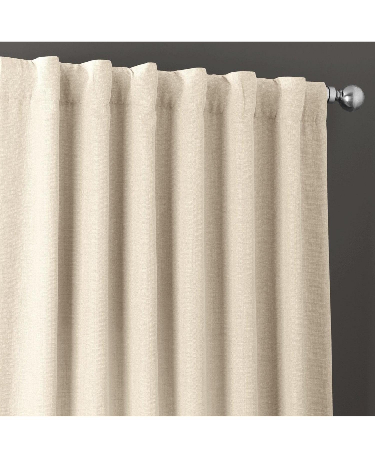 Half Price Drapes Parchment Cream Italian Faux Linen Room Darkening Curtain In Cream