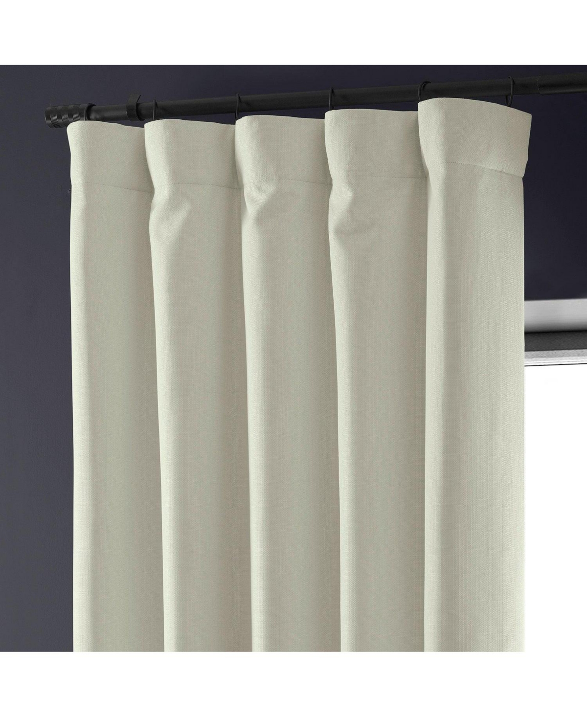 Half Price Drapes Excursion Ivory Faux Linen Hotel Blackout Curtain In Cream