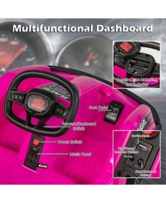 6V Battery Powered Go Kart Kids Ride On 4 Wheel Racer RC w/ Bumper & Music Pink