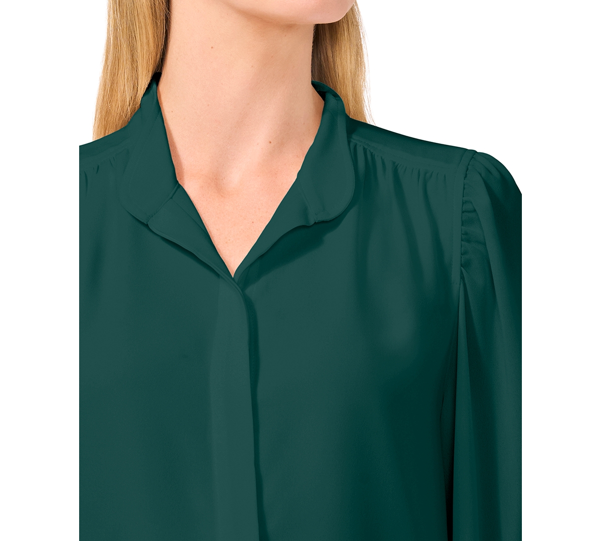 CeCe Women's Stand-Collar Long-Sleeve Blouse