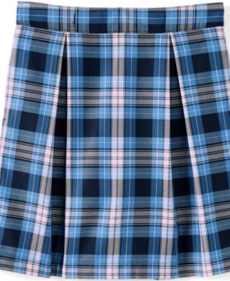 Big Girls School Uniform Plaid Skort Top of Knee