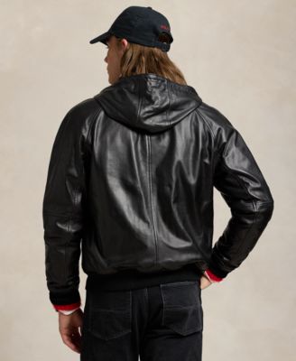 Polo Ralph Lauren Men's Leather Hooded Jacket - Macy's