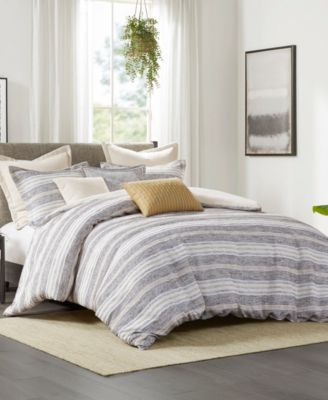 Oasis Oversized Chenille Jacquard Striped 9-Pc. Comforter Set, King/California King