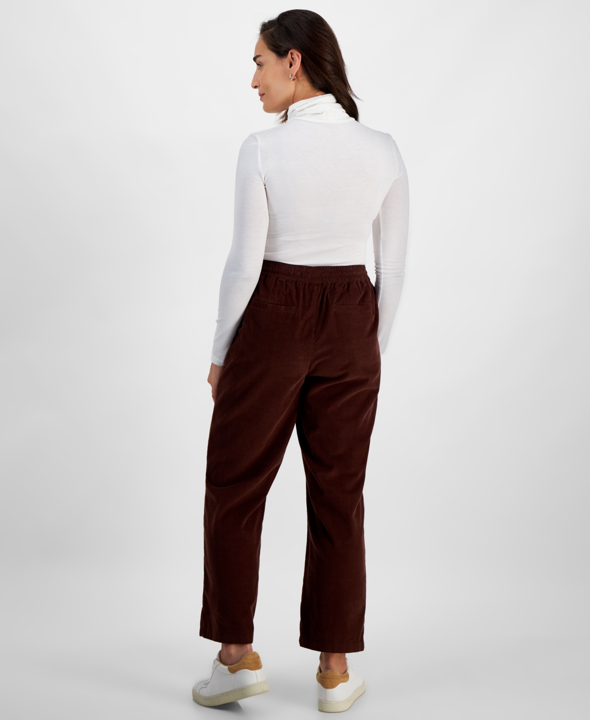 Style & Co Petite Solid Pull-On Cotton Drawstring Pants, Created for Macy's