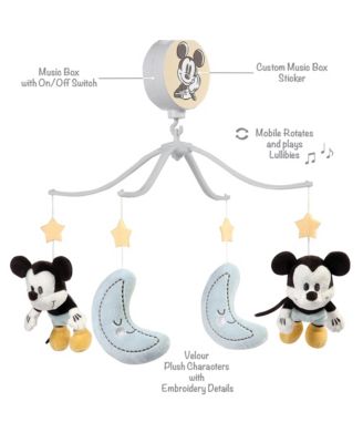 Disney Baby Moonlight Mickey Mouse Musical Baby Crib Mobile Soother