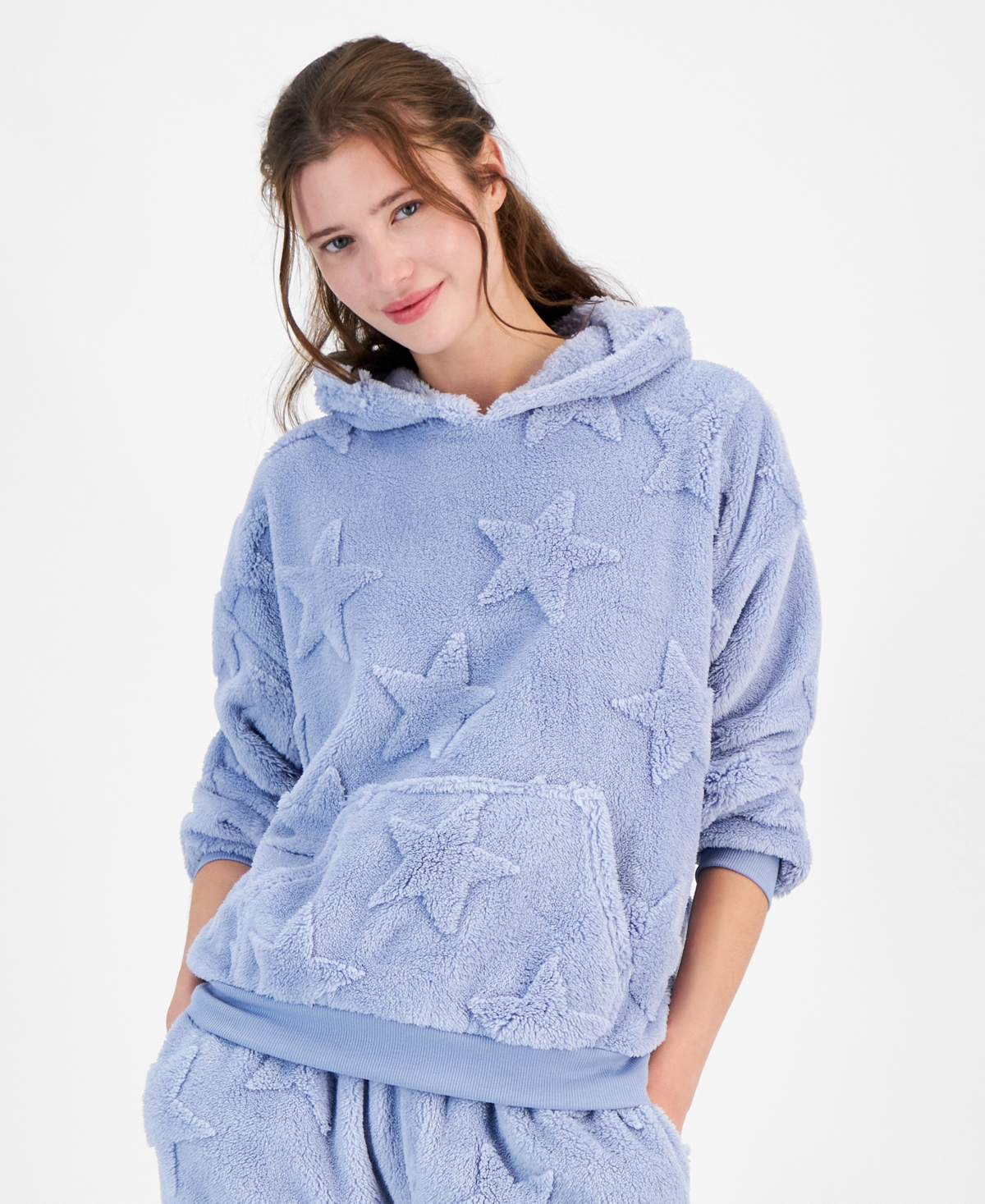 Rebellious One Juniors' Cozy Faux-Fur Hoodie