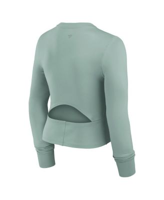 Women's Green Dallas Cowboys Studio Fitted Long Sleeve Gym Top