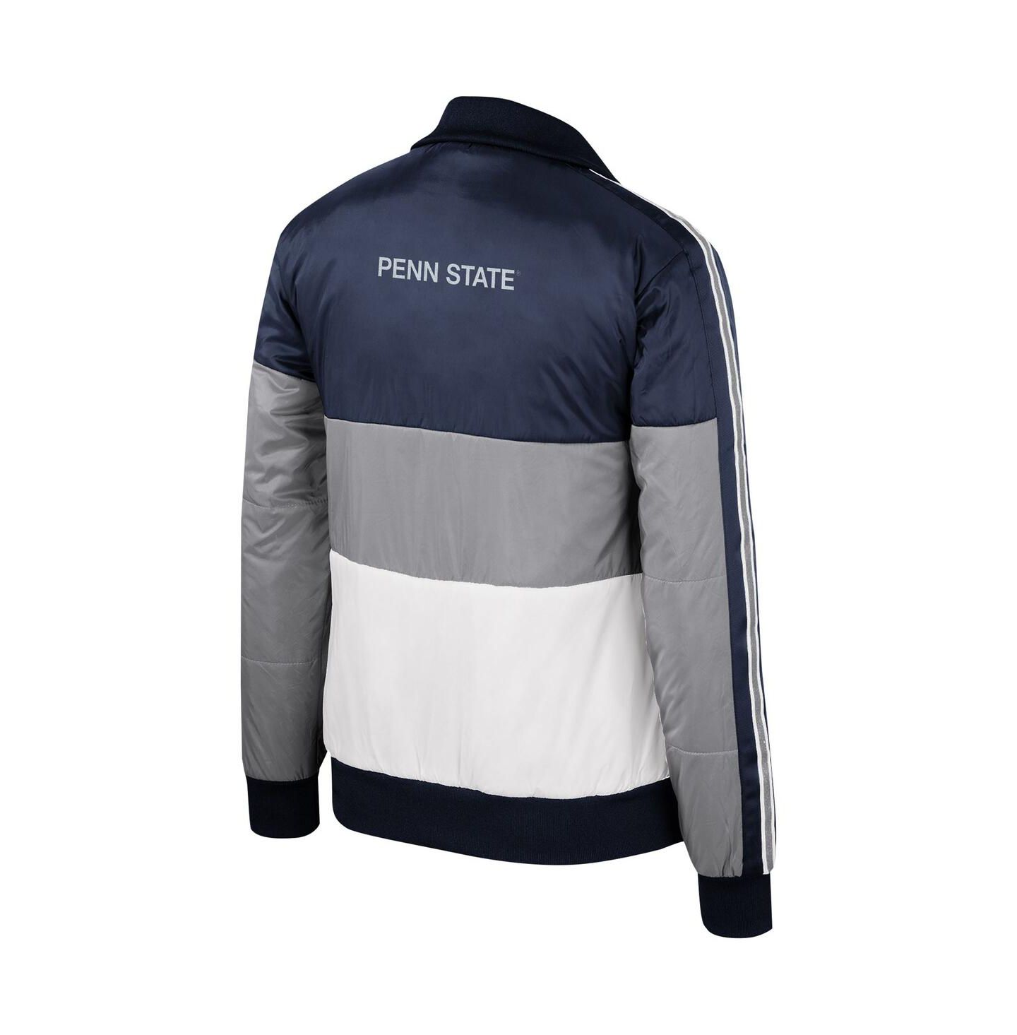 Женская куртка The Wild Collective Gray Penn State Nittany Lions Color-Block Puffer Full-Zip — фото 2