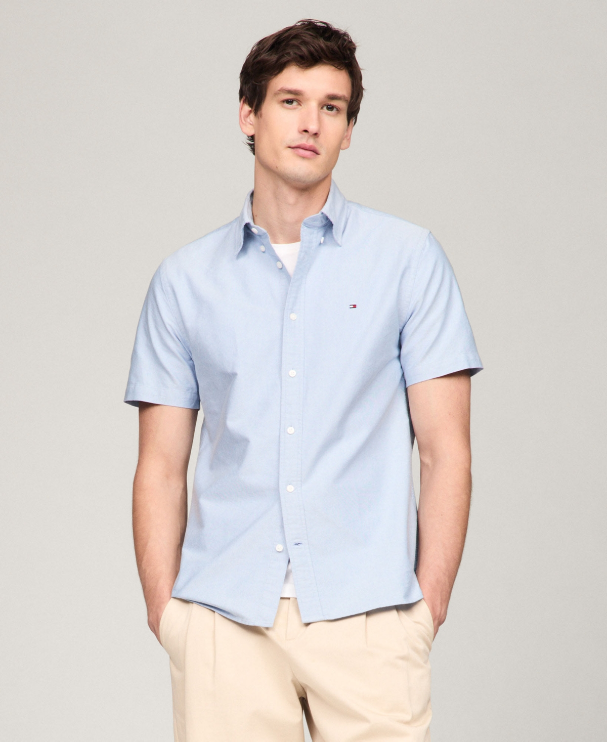 Tommy Hilfiger Men's Heritage Oxford Regular-fit Button-down Shirt In Shirt Blue