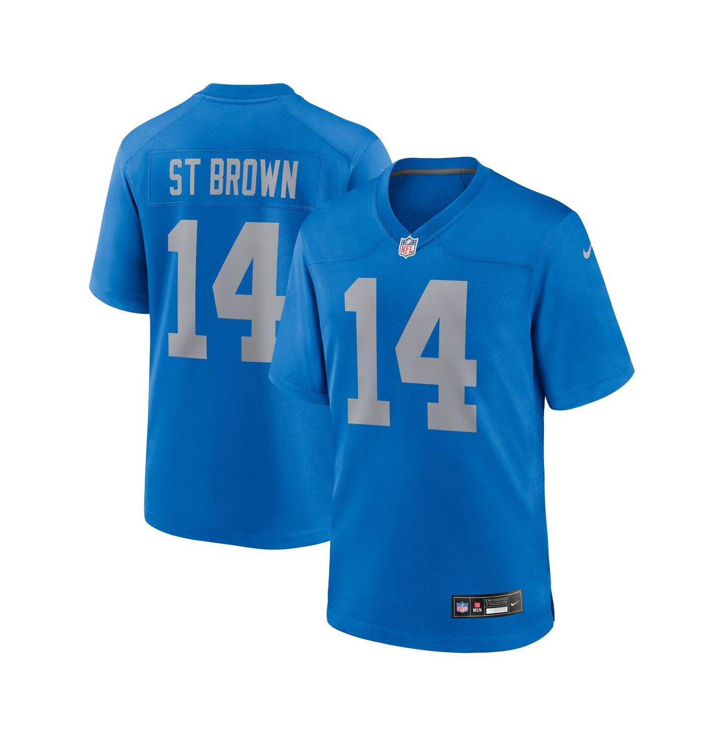 Мужской топ Nike Amon-Ra St. Brown Blue Detroit Lions Alternate Game Jersey — фото 1