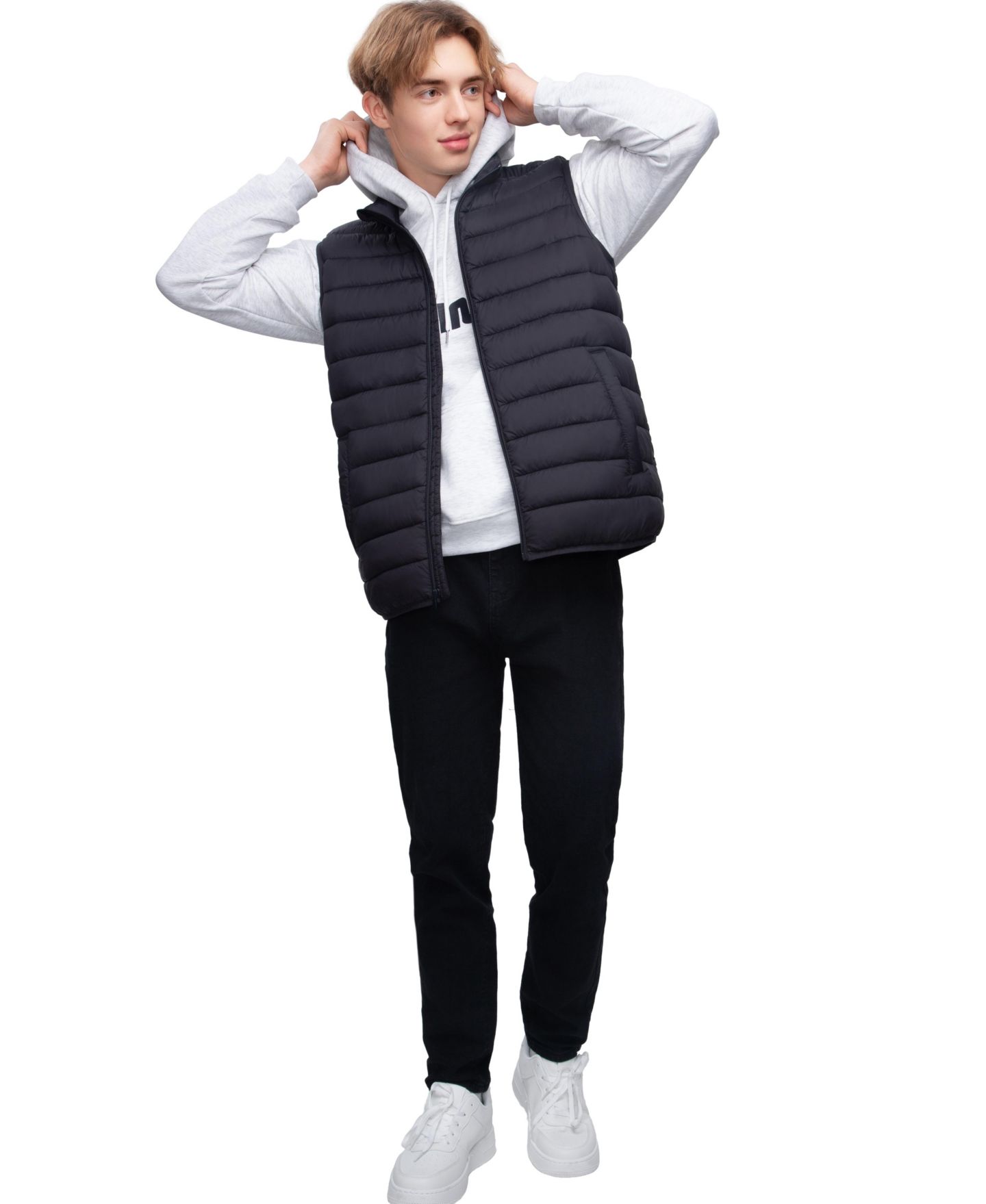Мужской жилет Rokka&Rolla Lightweight Puffer, цвет: Чёрный — фото 5