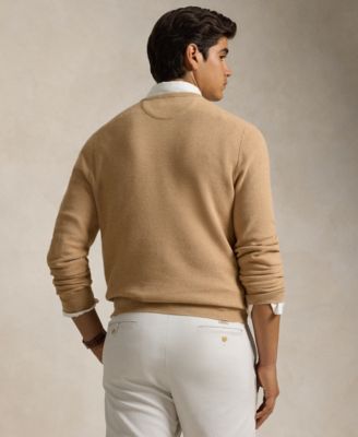 Men's Textured Cotton Crewneck Sweater
