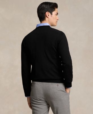 Men's Washable Wool V-Neck Sweater