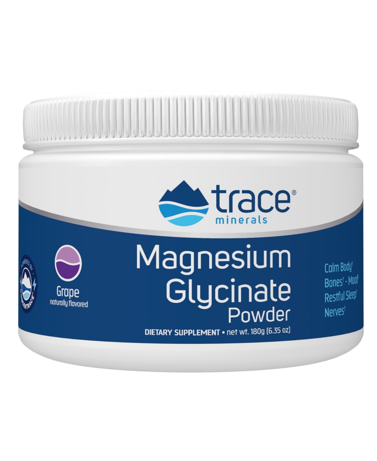 Magnesium Glycinate Powder - Grape Flavor, 6.35 oz Powder