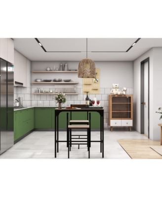 3 Pieces Bar Table Set with 2 Stools