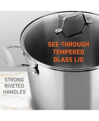 Stainless Steel Cookware Stockpot - 12 Quart, Heavy Duty Induction Pot, Soup Pot With Lid