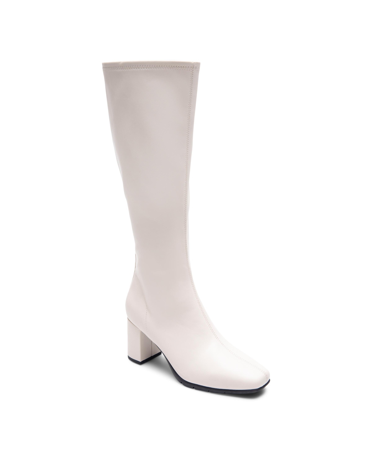 Women's Micah Faux Leather Tall Boots - Eggnog Stretch Smooth Faux Leather-Polyu