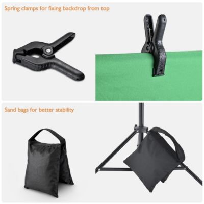 7x10Ft Backdrop Support Stand Kit Non-woven Backdrop Green Photography Video