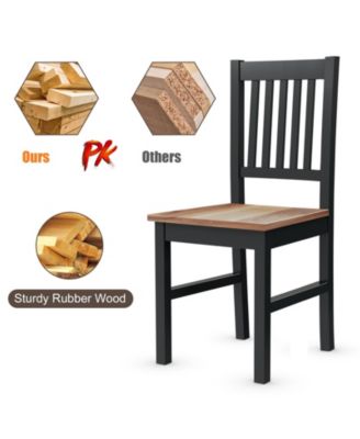 Set of 4 Dining Chair Spindle Back Wooden Legs