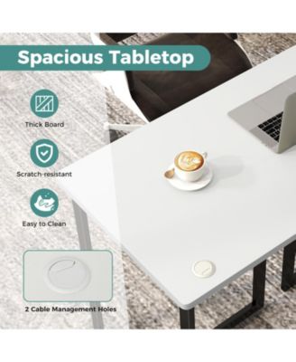 Modern Computer Desk 47 Inch Writing Study Table with Metal Frame