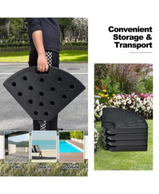 4 Pieces Outdoor Cantilever Offset Patio Umbrella Base