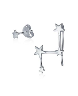 Petite Celestial Astrology Constellation Shinning North Star Stud Earrings Gold Plated .925 Sterling Silver