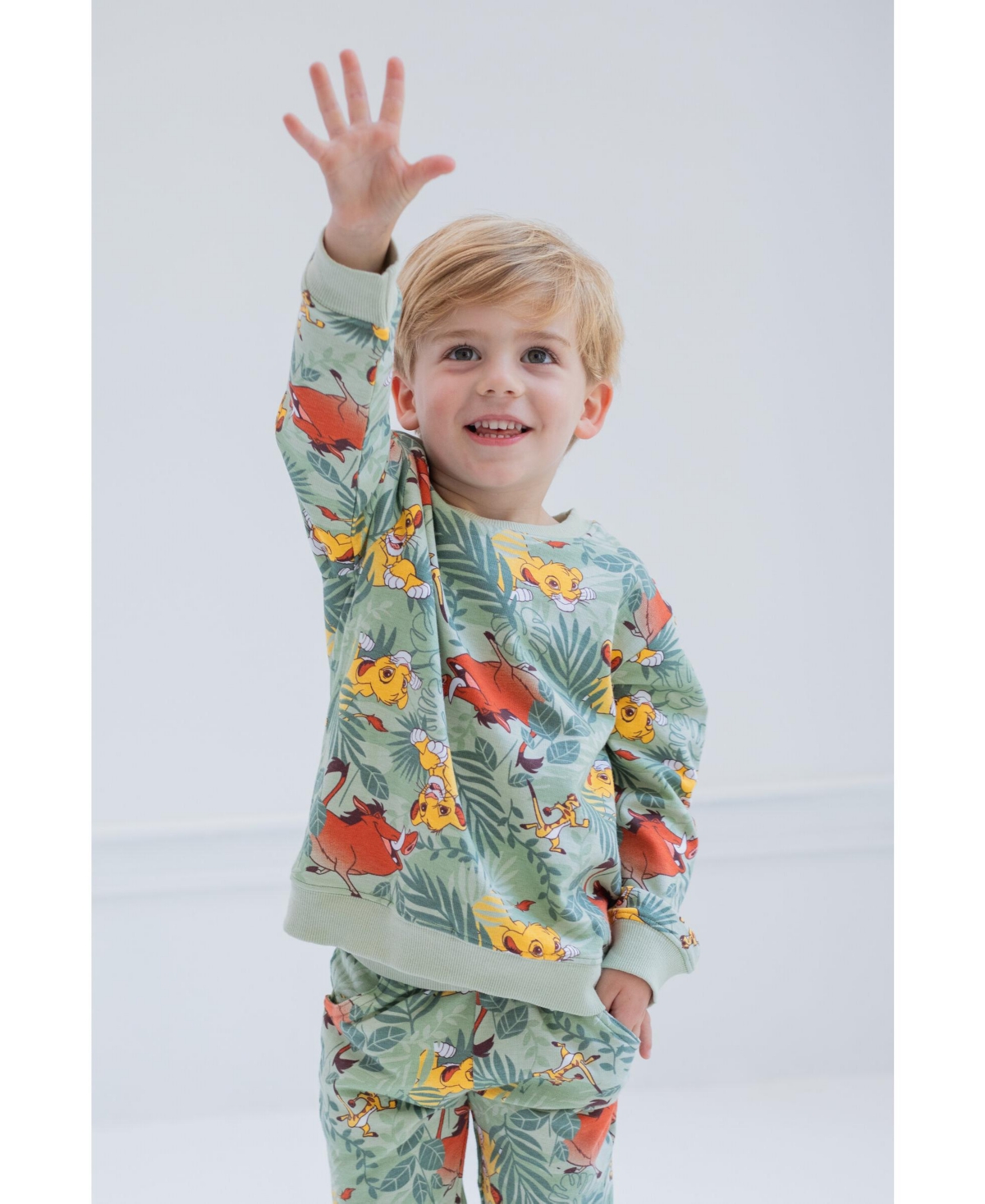 Disney Toddler Boys Lion King Toy Story Cars French Terry Sweatshirt and Jogger Pants Outfit Set to (2T - 10-12)