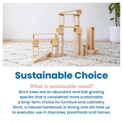 Hollow Block Set, Natural, 18-Piece