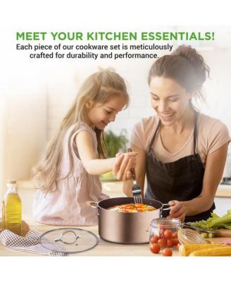 Kitchenware Pots & Pans Set – High qualified Basic Kitchen Cookware Set, Non-Stick (14-Piece Set)