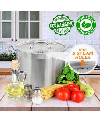 Stainless Steel Cookware Stockpot - 14 Quart, Heavy Duty Induction Pot, Soup Pot With Stainless Steel Lid