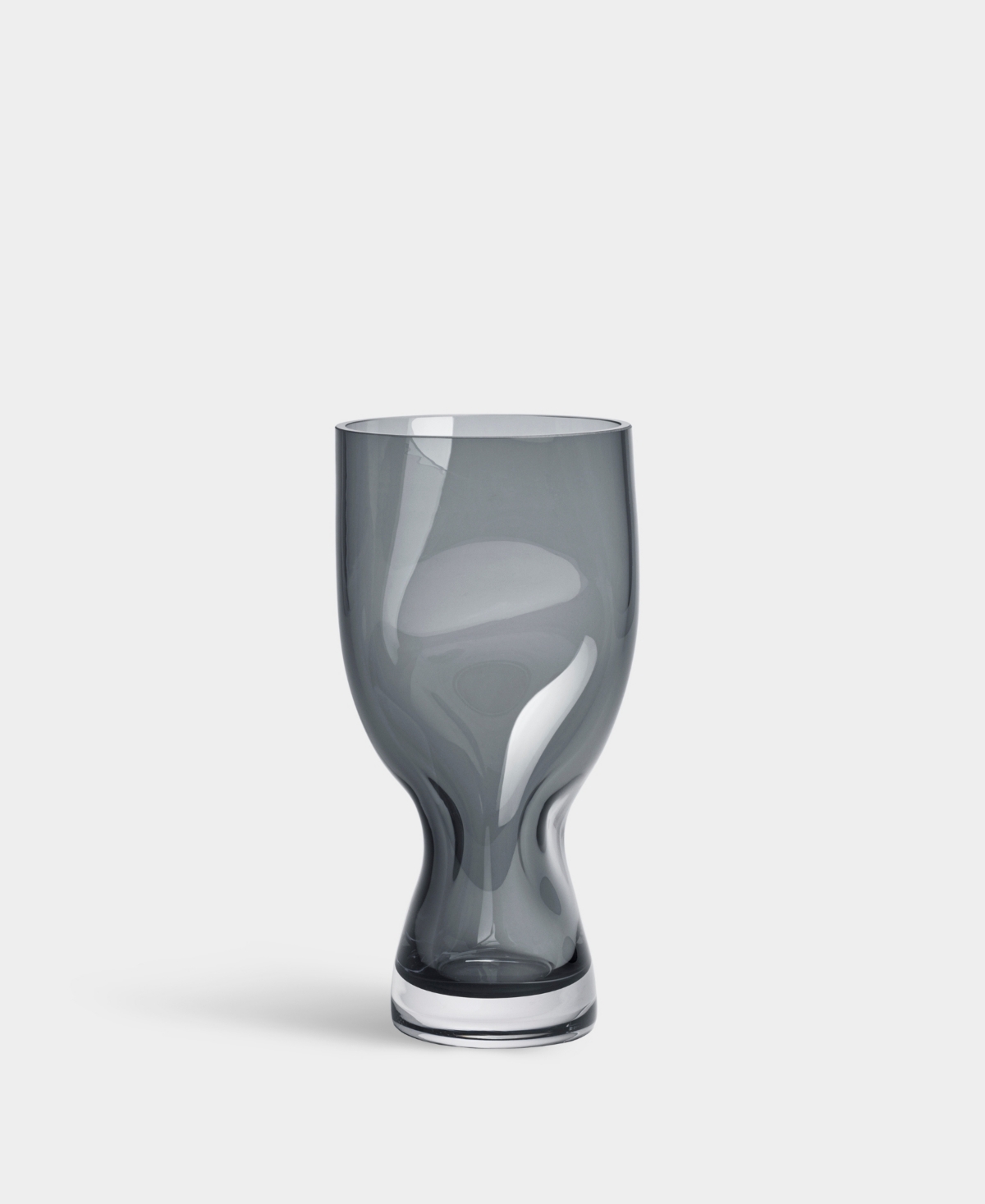 Orrefors Squeeze Tall Crystal Vase In Blue,gray